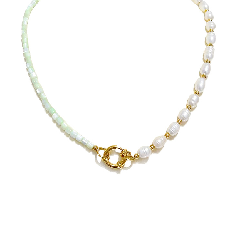 COLLANA DI PERLINE CON CHIUSURA FRONTALE - MNK211211112H20