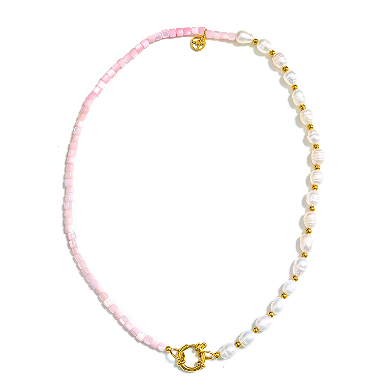 COLLANA DI PERLINE CON CHIUSURA FRONTALE - MNK211211112H20