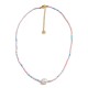 COLLANA CON PERLINE COLORATE E PERLA - MNK21121160G80