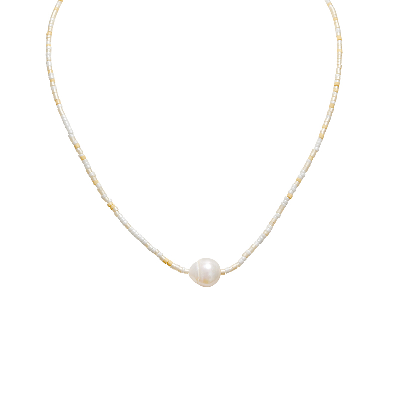 COLLANA CON PERLINE COLORATE E PERLA - MNK21121160G80
