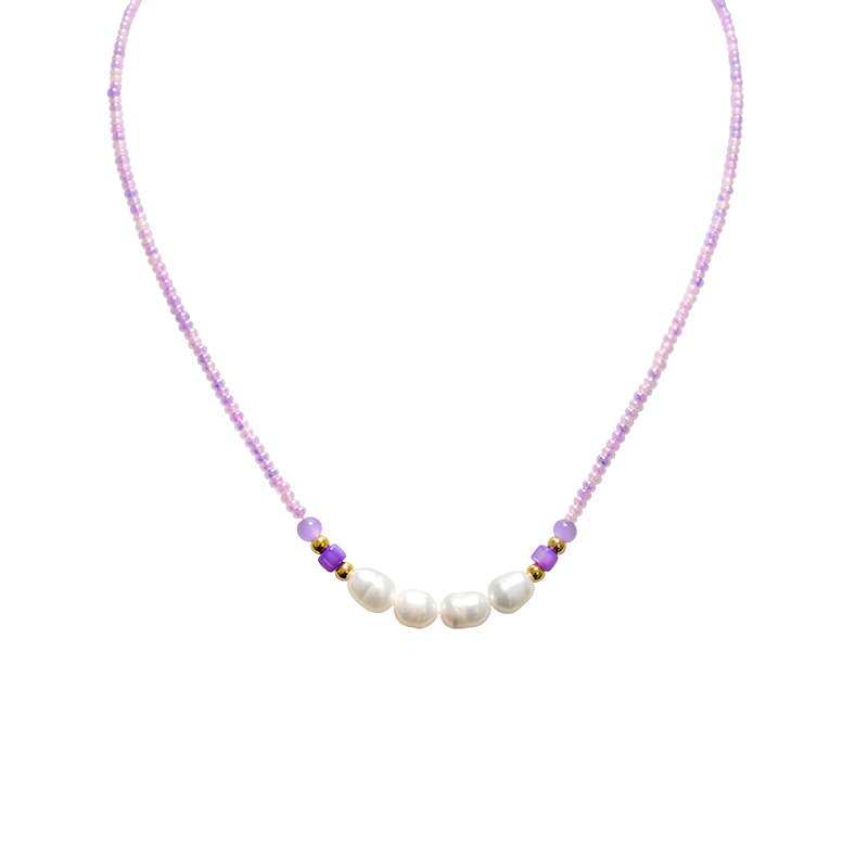 COLLANA CON PERLINE COLORATE E PERLE - MNK21121164G95