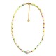 COLLANA CON PERLINE COLORATE GEOMETRICHE E PERLA - MNK21121176H12