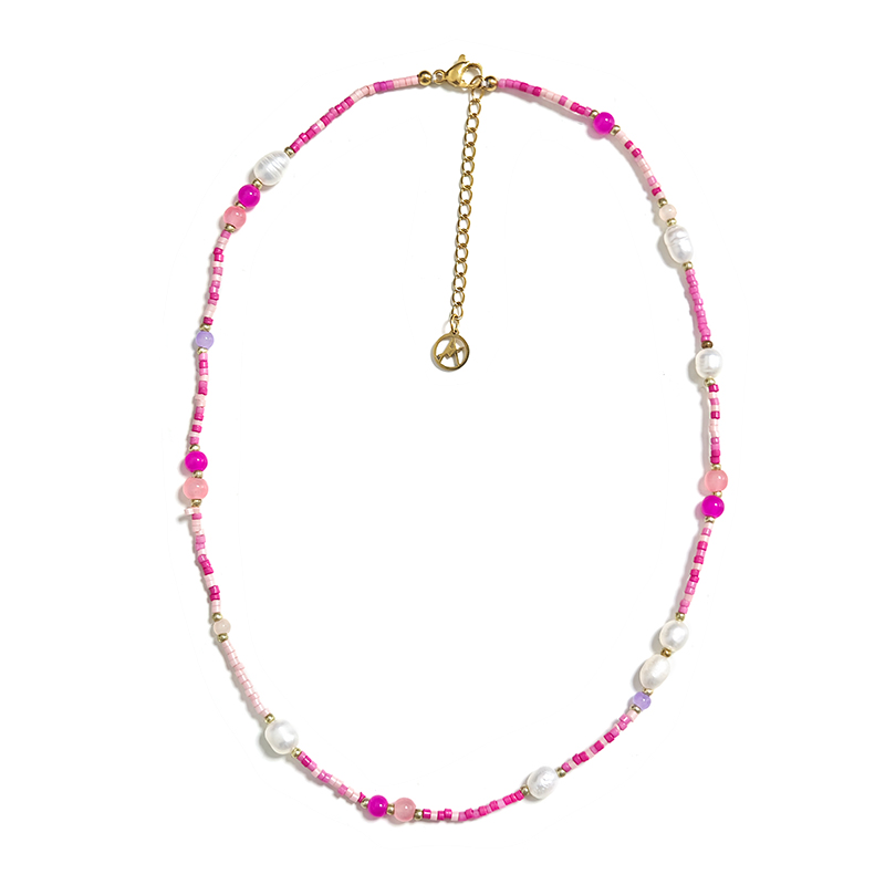 COLLANA CON PERLINE COLORATE E PERLE - MNK21121180H4