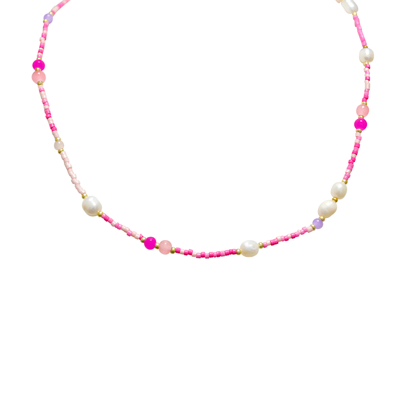 COLLANA CON PERLINE COLORATE E PERLE - MNK21121180H4