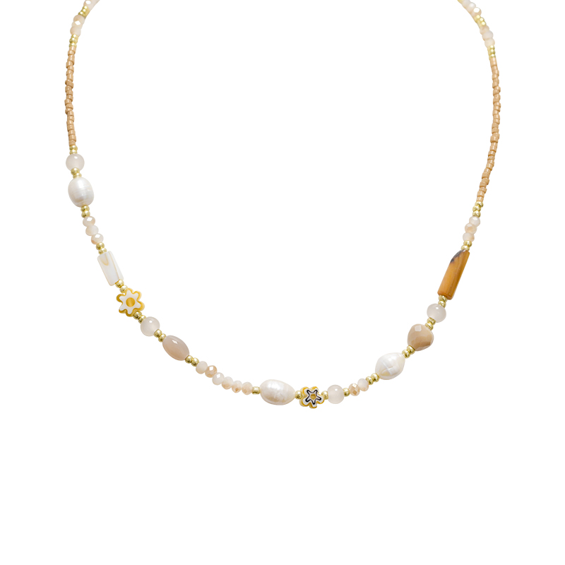 COLLANA CON PERLINE COLORATE E PERLE - MNK21121188H9