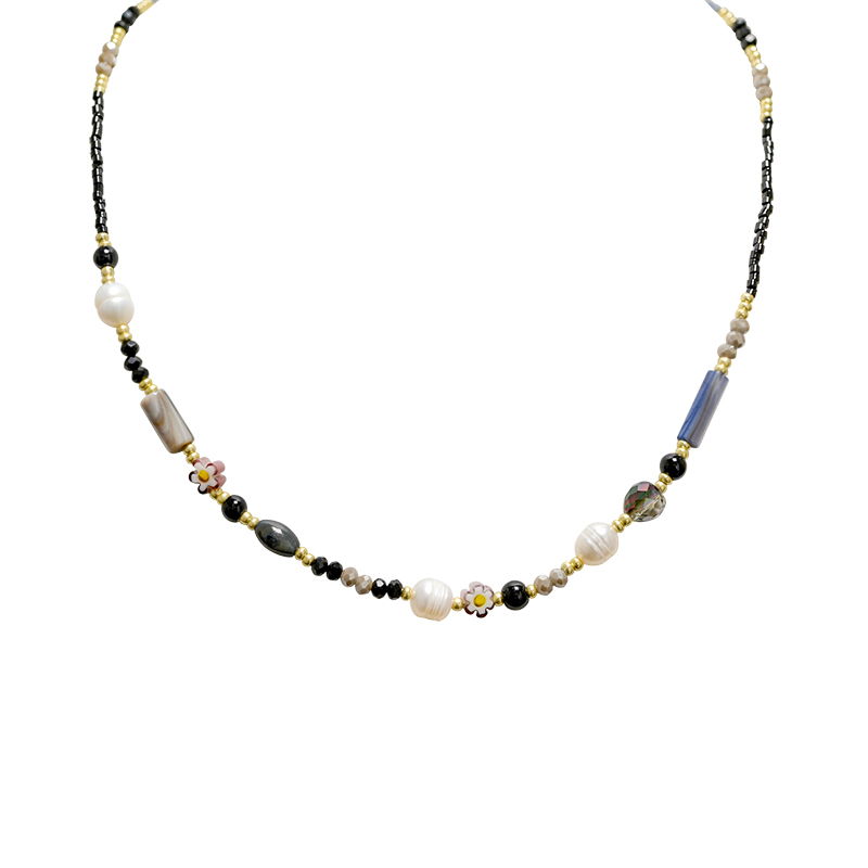 COLLANA CON PERLINE COLORATE E PERLE - MNK21121188H9