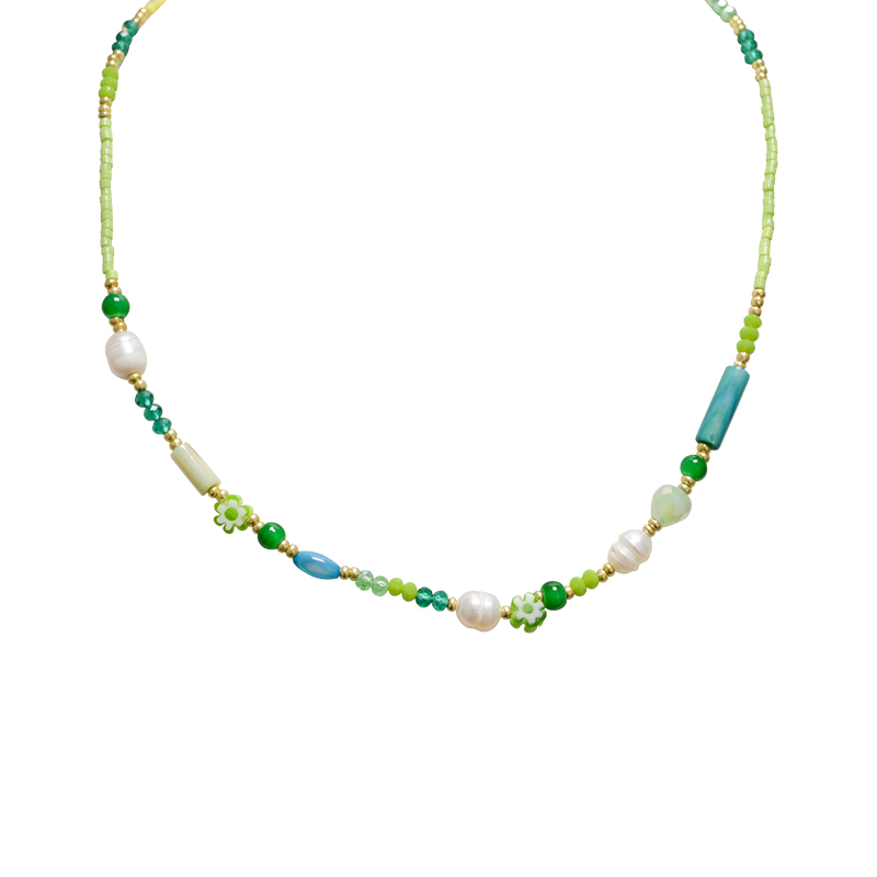 COLLANA CON PERLINE COLORATE E PERLE - MNK21121188H9