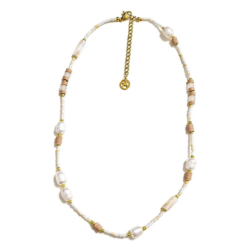 COLLANA CON PERLINE COLORATE E PERLE - MNK21121196G86