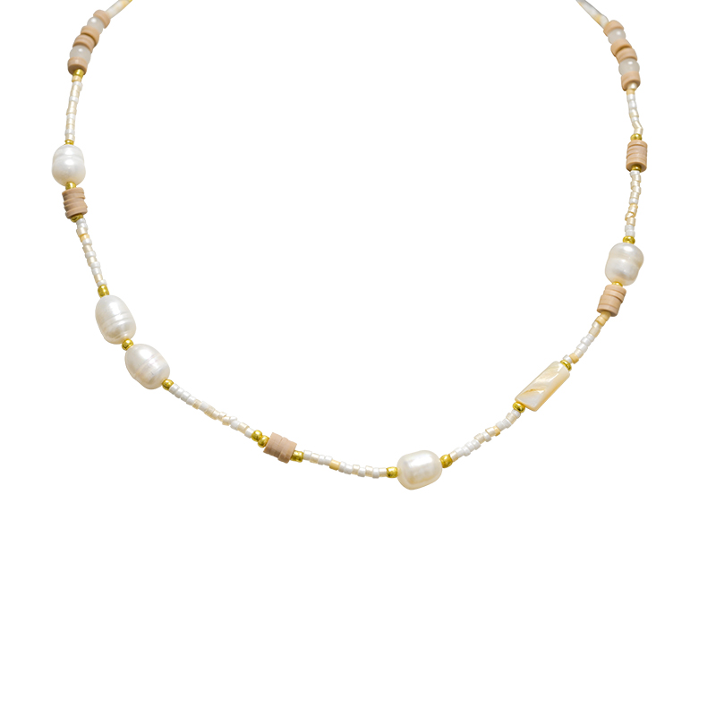 COLLANA CON PERLINE COLORATE E PERLE - MNK21121196G86