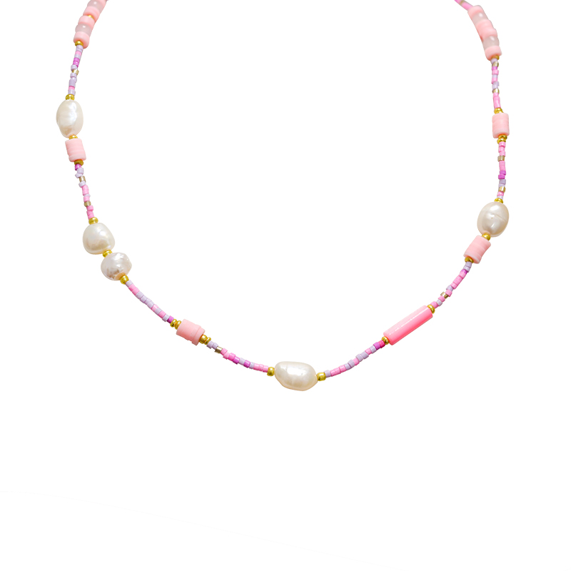 COLLANA CON PERLINE COLORATE E PERLE - MNK21121196G86