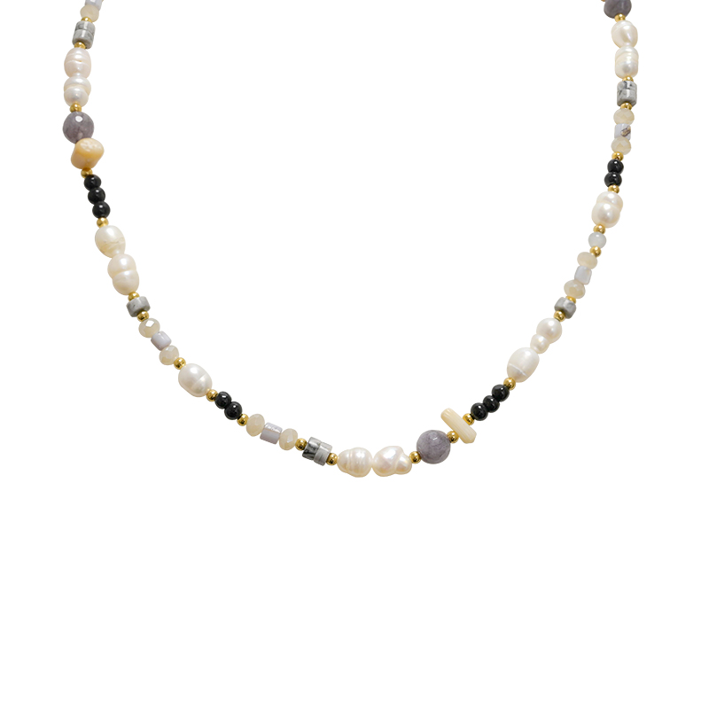 COLLANA CON PERLINE COLORATE E PERLE - MNK21121196H14