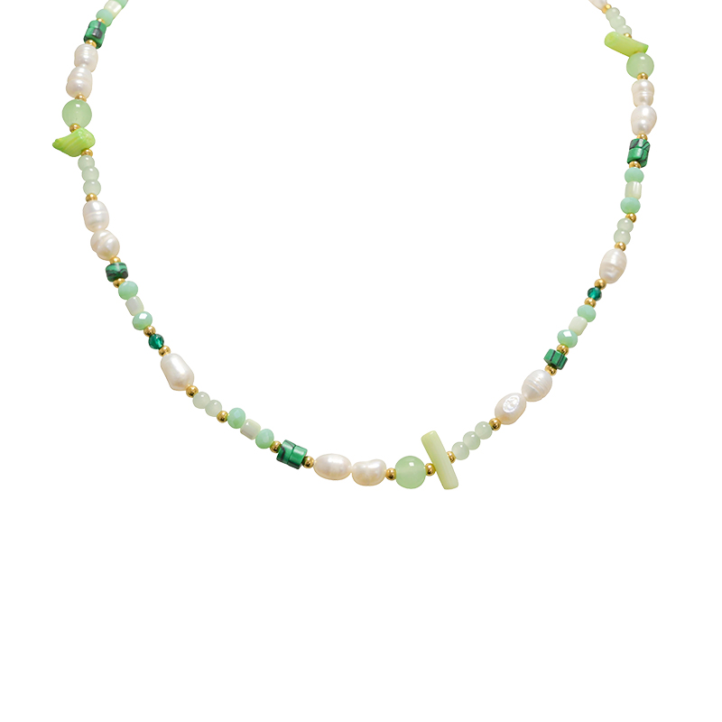 COLLANA CON PERLINE COLORATE E PERLE - MNK21121196H14