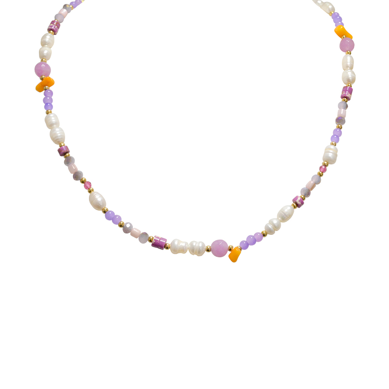 COLLANA CON PERLINE COLORATE E PERLE - MNK21121196H14