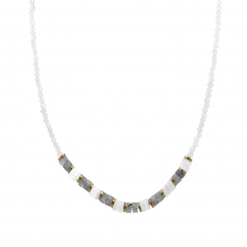 NECKLACE WITH CRYSTALS AND STONES - MNK2368E959