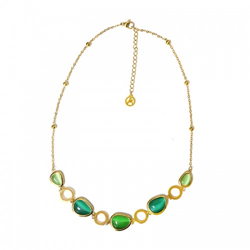 COLLANA CON CRISTALLI COLORATI A FORMA ORGANICA - MY251152C257