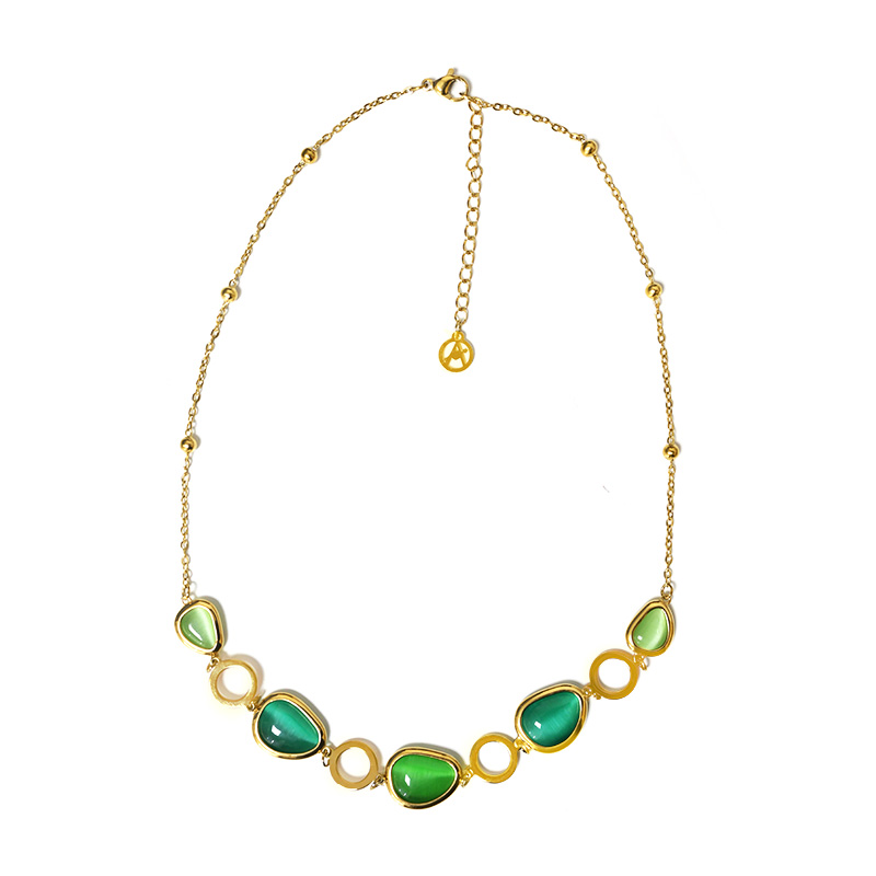 COLLANA CON CRISTALLI COLORATI A FORMA ORGANICA - MY251152C257