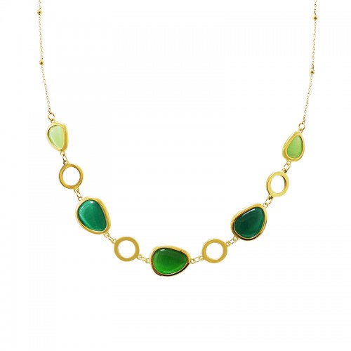 COLLANA CON CRISTALLI COLORATI A FORMA ORGANICA - MY251152C257