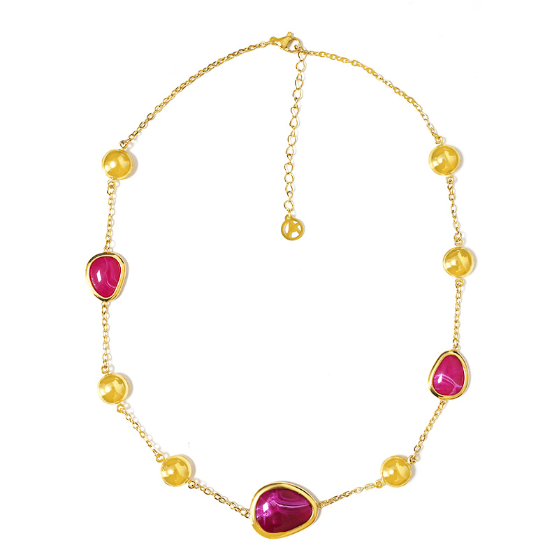 COLLANA CON RESINA A FORMA ORGANICA - MY251336C259