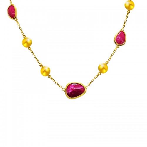 COLLANA CON RESINA A FORMA ORGANICA - MY251336C259