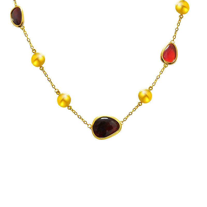 COLLANA CON RESINA A FORMA ORGANICA - MY251336C259