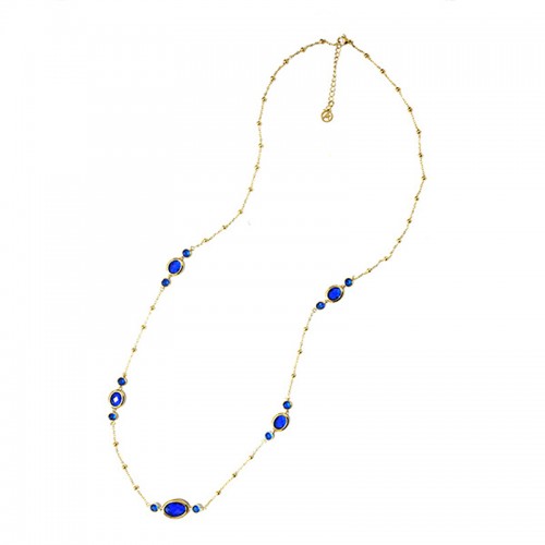 COLLANA LUNGA CON CRISTALLI OVALI E ROTONDI COLORATI - MY251944C248