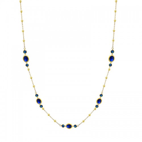 COLLANA LUNGA CON CRISTALLI OVALI E ROTONDI COLORATI - MY251944C248