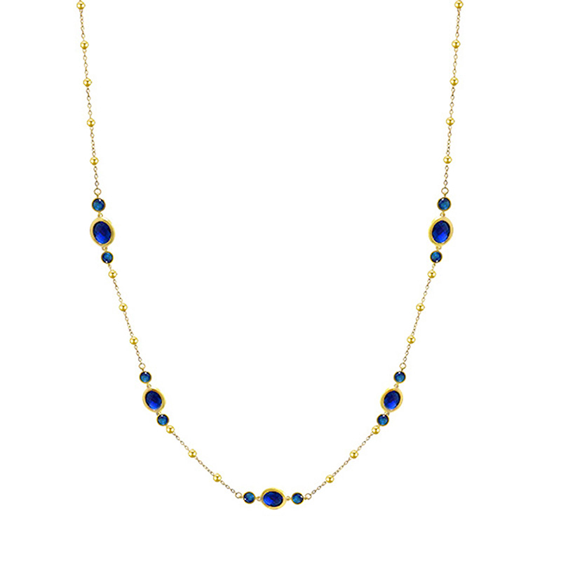 COLLANA LUNGA CON CRISTALLI OVALI E ROTONDI COLORATI - MY251944C248