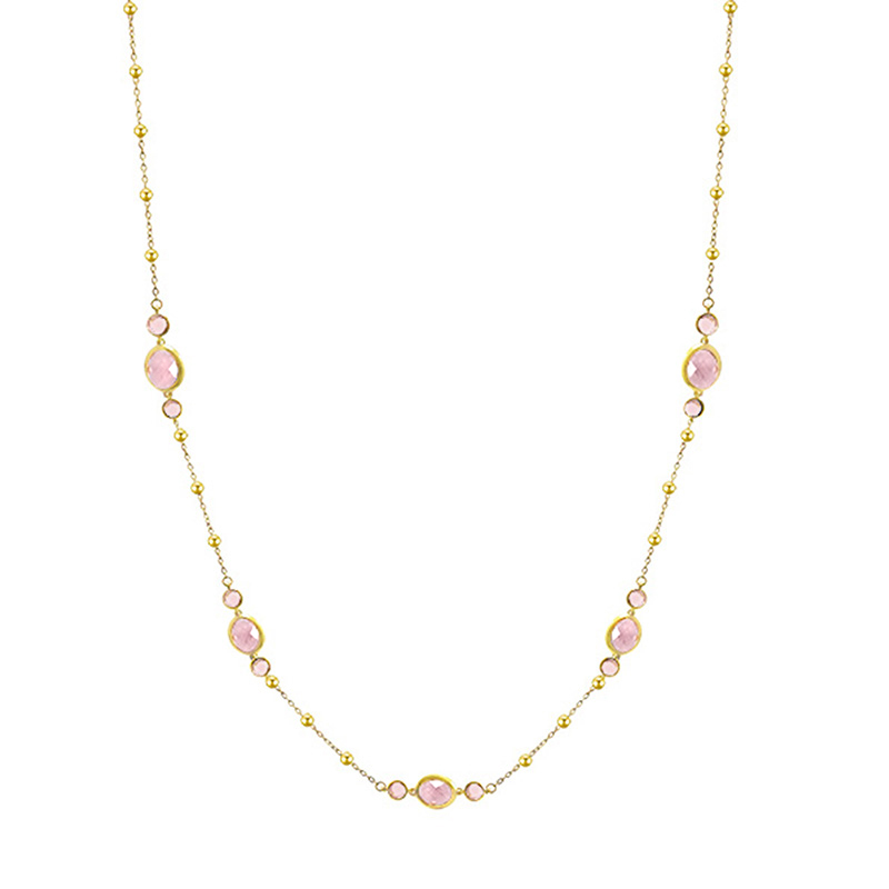 COLLANA LUNGA CON CRISTALLI OVALI E ROTONDI COLORATI - MY251944C248