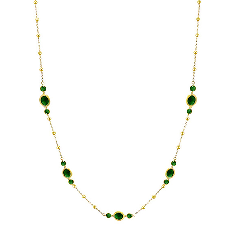 COLLANA LUNGA CON CRISTALLI OVALI E ROTONDI COLORATI - MY251944C248