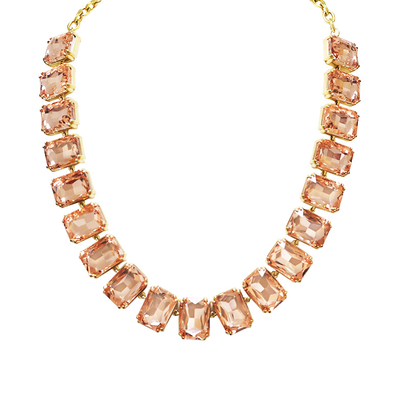 COLLANA GIROCOLLO CON CRISTALLI COLORATI RETTANGOLARI - MY25208C245