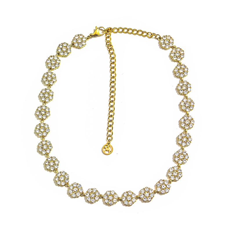 COLLANA GIROCOLLO CON FIORI DI ZIRCONI - MY252104C716
