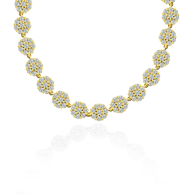 COLLANA GIROCOLLO CON FIORI DI ZIRCONI - MY252104C716