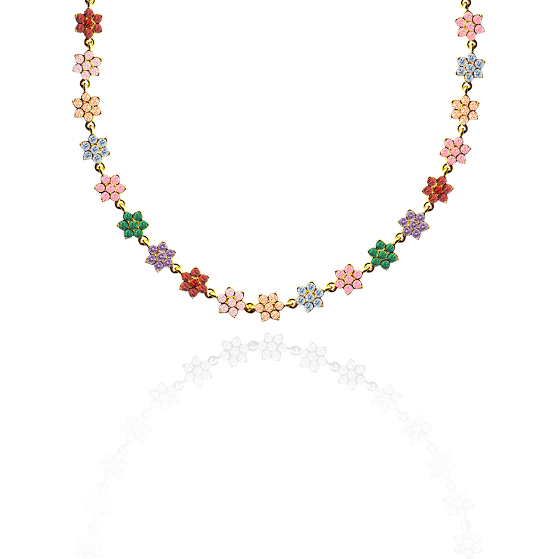COLLANA GIROCOLLO CON FIORI DI ZIRCONI - MY252104C718