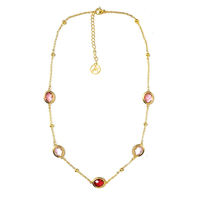 COLLANA CON CRISTALLI OVALI COLORATI - MY25992C265