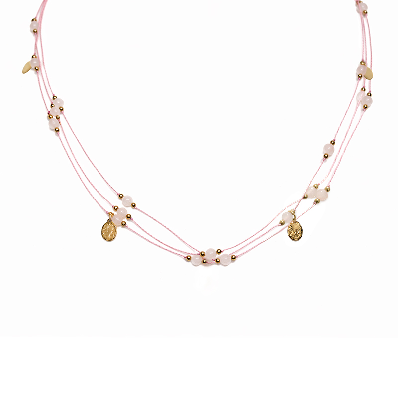 COLLANA TRE FILI A CORDINO CON PIETRE - NK21124112F52