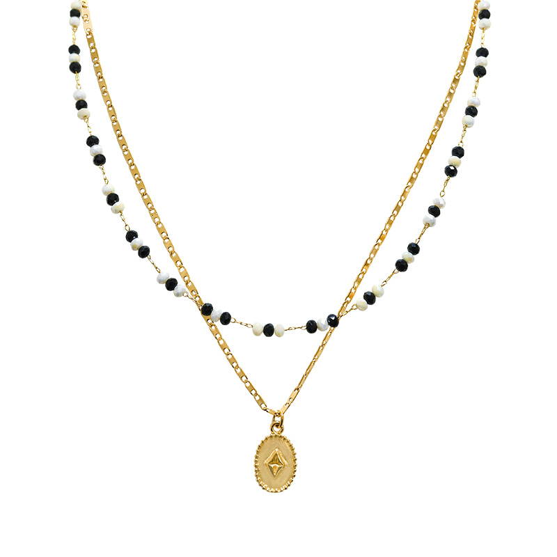 COLLANA A DOPPIO FILO CON PERLINE E PENDENTE - NK21124120E21 COLLANA A DOPPIO FILO CON PERLINE E PENDENTE - NK21124120E21