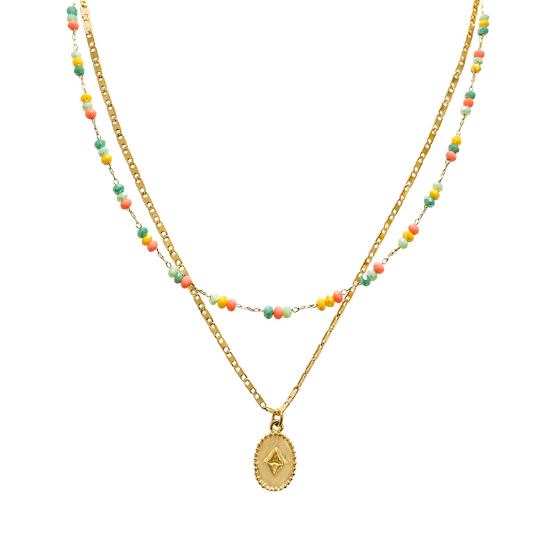 COLLANA A DOPPIO FILO CON PERLINE E PENDENTE - NK21124120E21 COLLANA A DOPPIO FILO CON PERLINE E PENDENTE - NK21124120E21