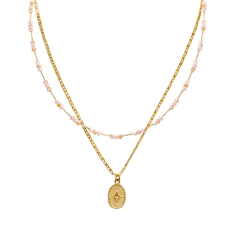 COLLANA A DOPPIO FILO CON PERLINE E PENDENTE - NK21124120E21 COLLANA A DOPPIO FILO CON PERLINE E PENDENTE - NK21124120E21