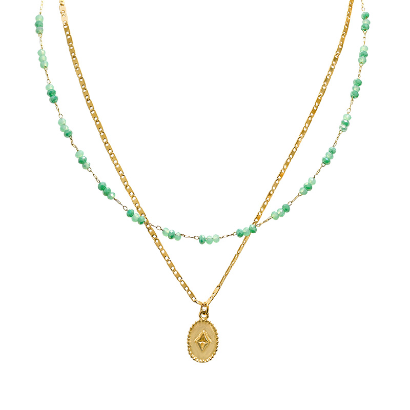 COLLANA A DOPPIO FILO CON PERLINE E PENDENTE - NK21124120E21 COLLANA A DOPPIO FILO CON PERLINE E PENDENTE - NK21124120E21
