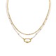 COLLANA A DOPPIO FILO CON PERLINE E CIONDOLO MOSCHETTONE OVALE - NK21124120E55 COLLANA A DOPPIO FILO CON PERLINE E CIONDOLO MOSCHETTONE OVALE - NK21124120E55