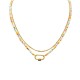 COLLANA A DOPPIO FILO CON PERLINE E CIONDOLO MOSCHETTONE OVALE - NK21124120E55 COLLANA A DOPPIO FILO CON PERLINE E CIONDOLO MOSCHETTONE OVALE - NK21124120E55