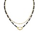 COLLANA A DOPPIO FILO CON PERLINE E CIONDOLO MOSCHETTONE OVALE - NK21124120E55 COLLANA A DOPPIO FILO CON PERLINE E CIONDOLO MOSCHETTONE OVALE - NK21124120E55