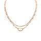 COLLANA A DOPPIO FILO CON PERLINE E CIONDOLO MOSCHETTONE OVALE - NK21124120E55 COLLANA A DOPPIO FILO CON PERLINE E CIONDOLO MOSCHETTONE OVALE - NK21124120E55