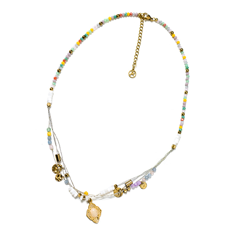 COLLANA A CORDINO CON CRISTALLI E PIETRE - NK21124136E95