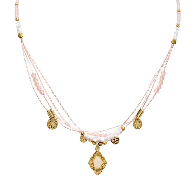 COLLANA A CORDINO CON CRISTALLI E PIETRE - NK21124136E95