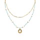 COLLANA A DOPPIO FILO CON PERLINE STELLE E PENDENTE - NK21124136F51 COLLANA A DOPPIO FILO CON PERLINE STELLE E PENDENTE - NK21124136F51
