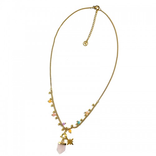 COLLANA CON CHARMS STELLA POLARE E PIETRA FORMA SCUDO - NK21124144E86