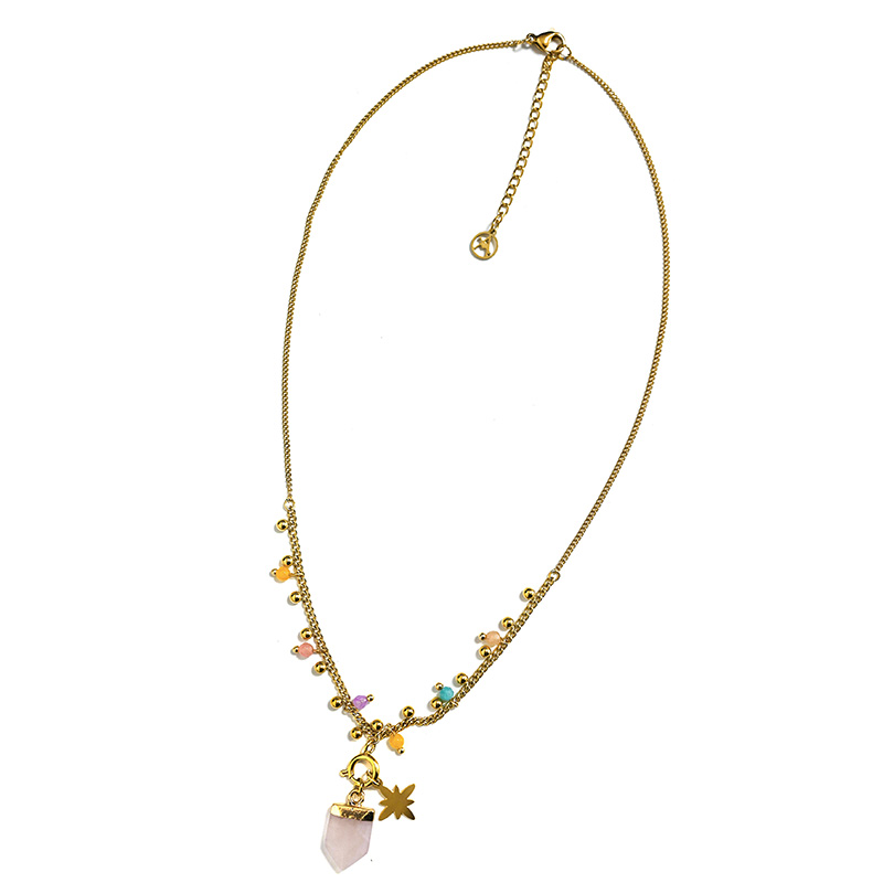 COLLANA CON CHARMS STELLA POLARE E PIETRA FORMA SCUDO - NK21124144E86