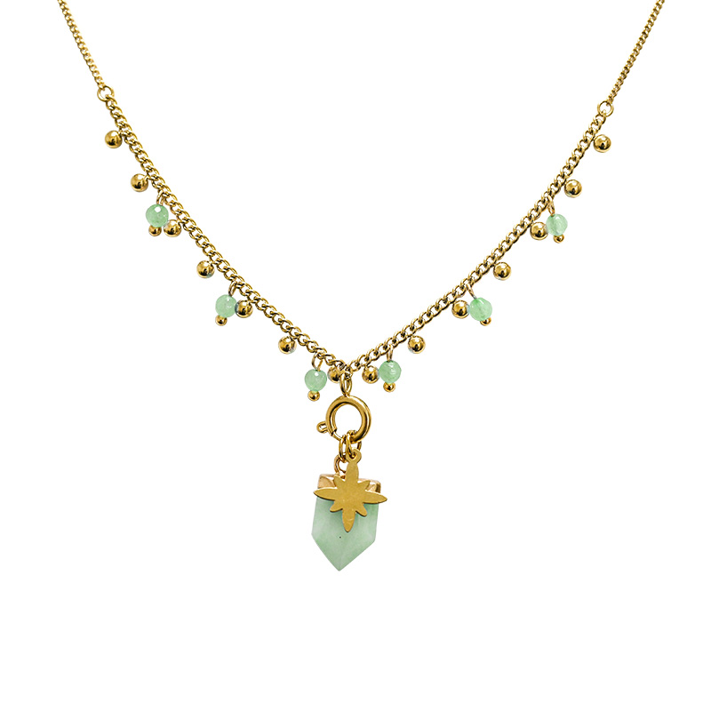 COLLANA CON CHARMS STELLA POLARE E PIETRA FORMA SCUDO - NK21124144E86
