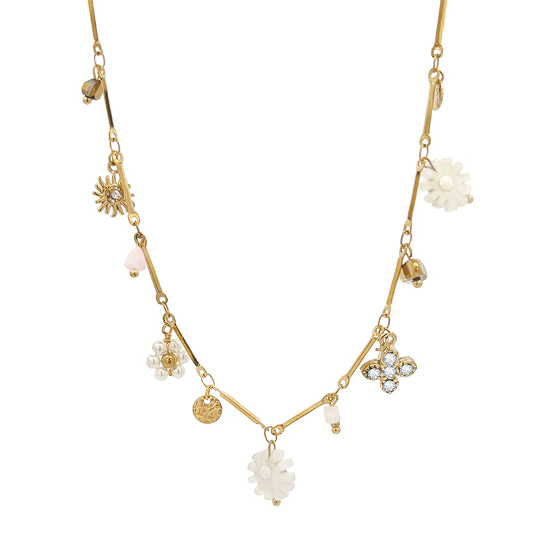 COLLANA CON CHARMS FIORI - NK21124144E88